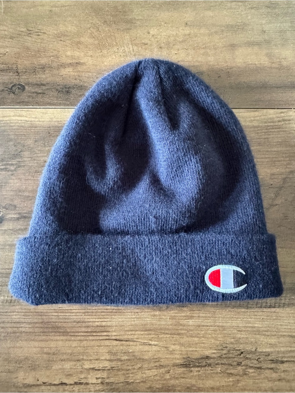 Navy Blue Champion Embroidered Logo Beanie